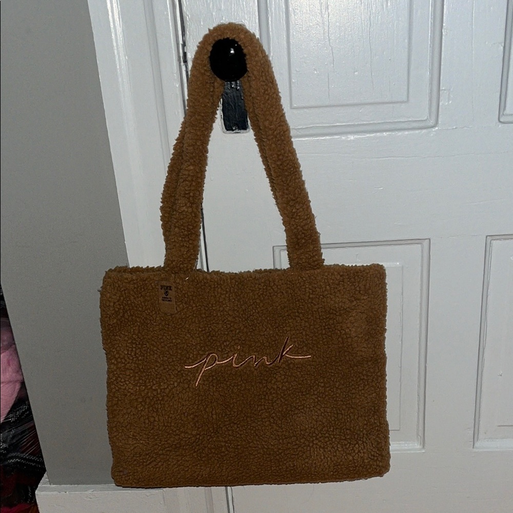 PINK Victoria's Secret Brown Teddy Tote Bag